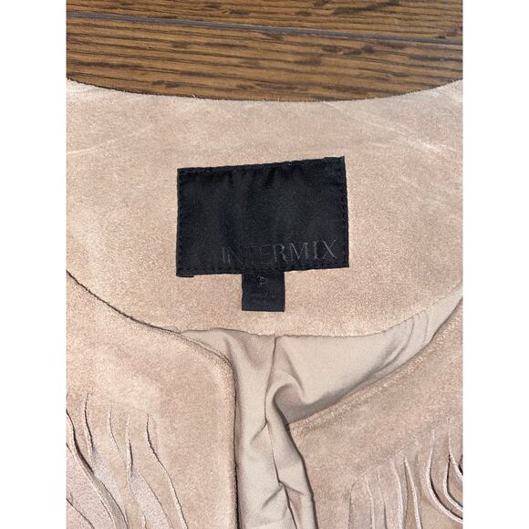 EUC Intermix Beige Suede Fringe Tiered Jacket Women’s Sz: Petite Boho Festival - Picture 14 of 15